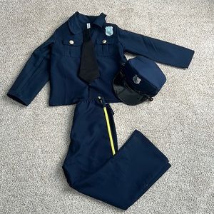halloween costume police with hat and tie and belt